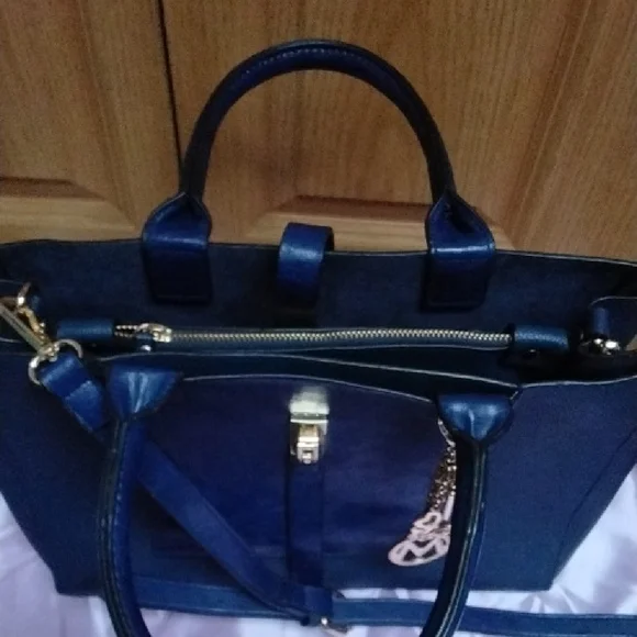 Mia K Collection Navy Blue Handbag and Wallet Set - Picture 13 of 13